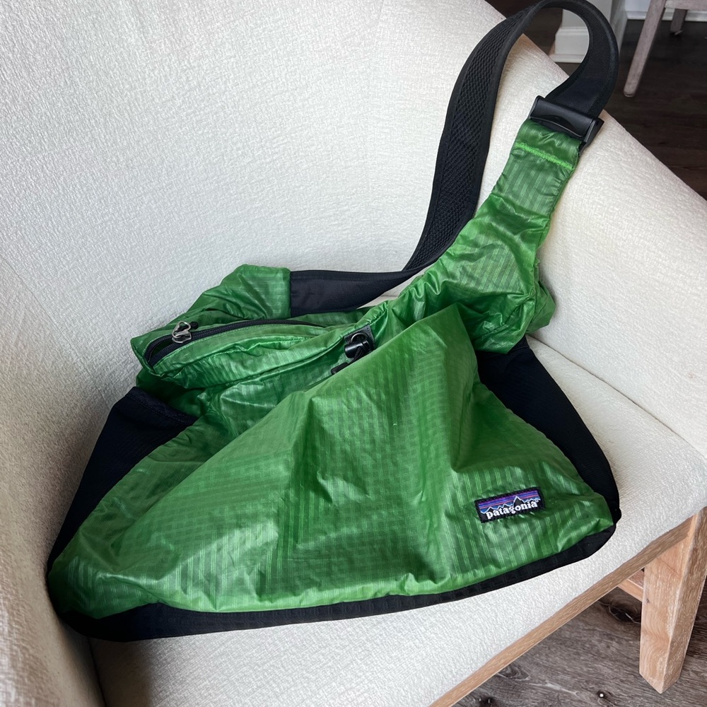 Patagonia Green and Black Sling Belt Bag